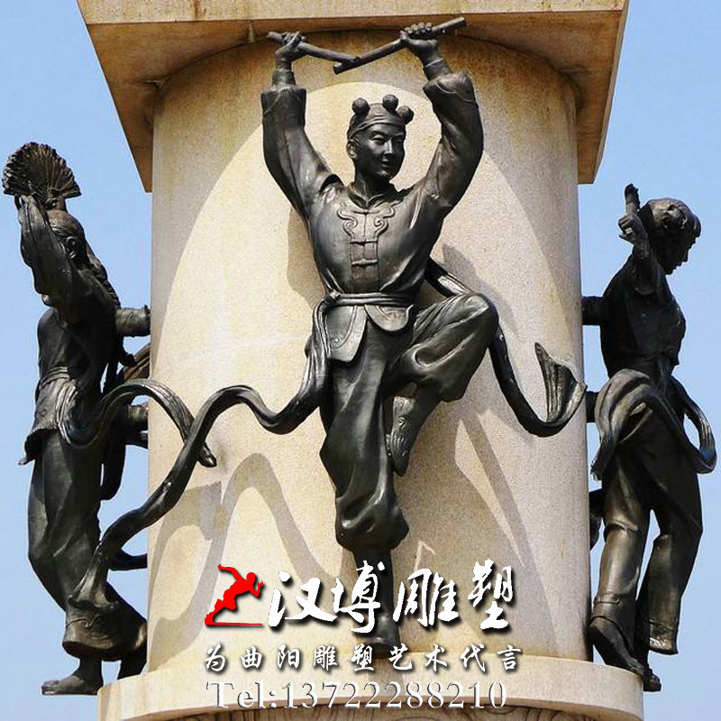 人物铜雕,户外雕塑,扭秧歌雕像