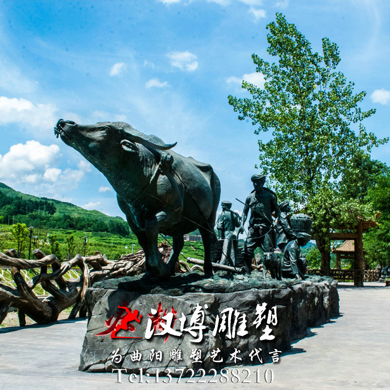 少数民族人物雕像,农耕雕塑,玻璃钢铜雕