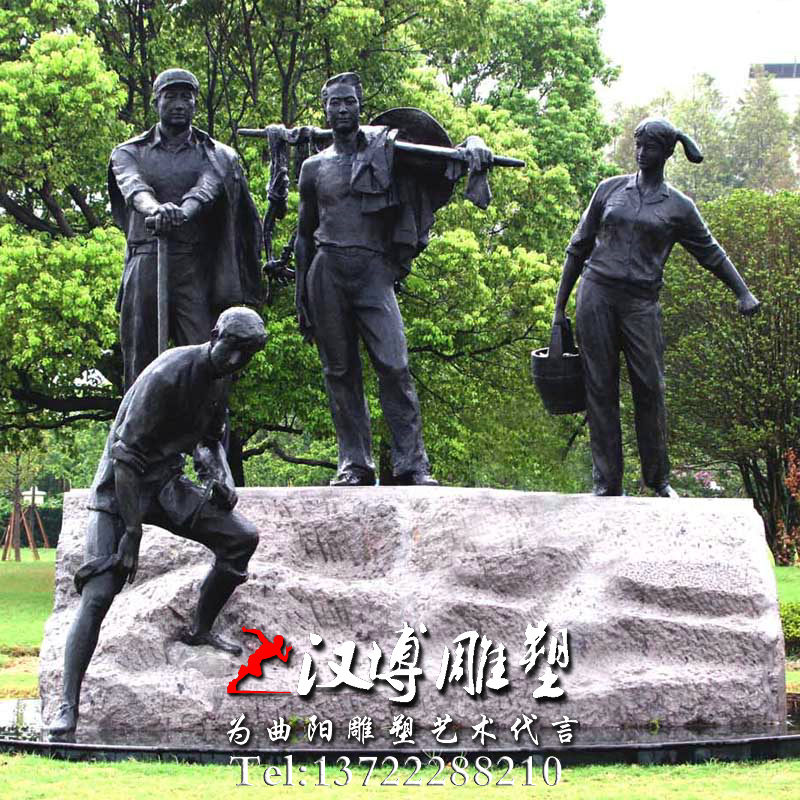 农垦人物雕像,户外雕塑,铜雕农耕雕塑