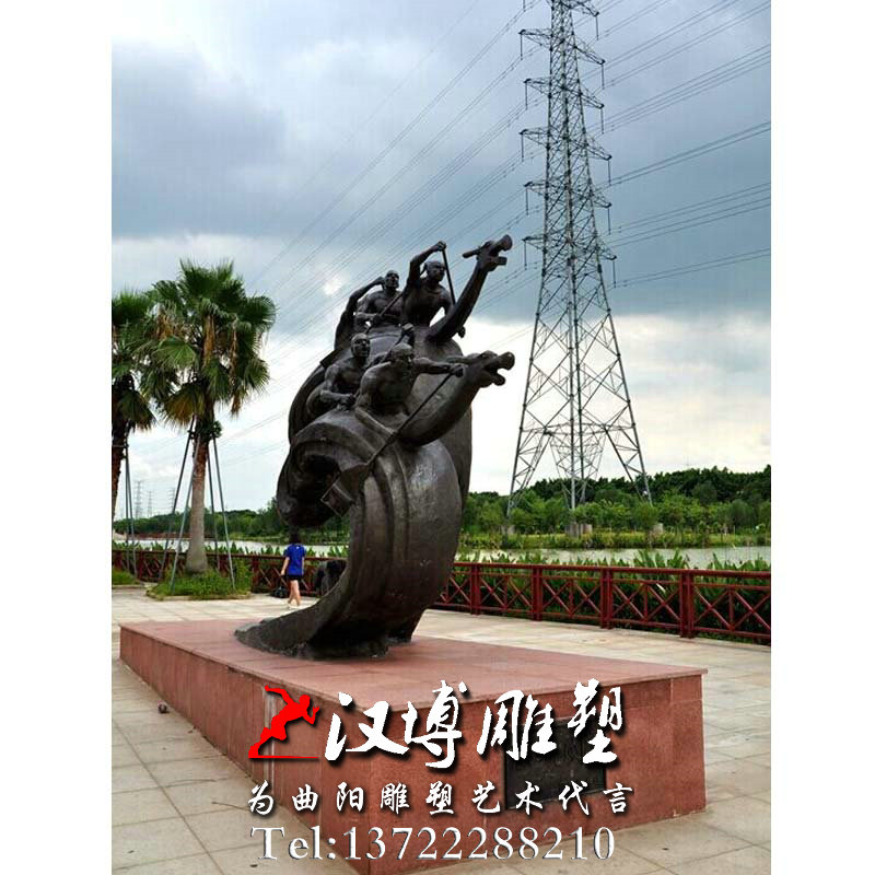 赛龙舟雕塑,玻璃钢铜雕,人物雕像