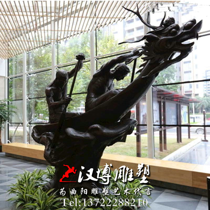 划龙船雕塑,玻璃钢铜雕,人物雕像