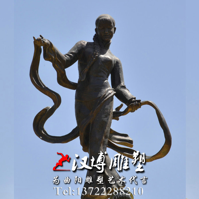 陕北风俗扭腰歌雕像,玻璃钢铜雕,人物雕像
