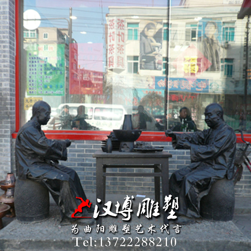 火锅店雕塑,人物雕像,玻璃钢铜雕
