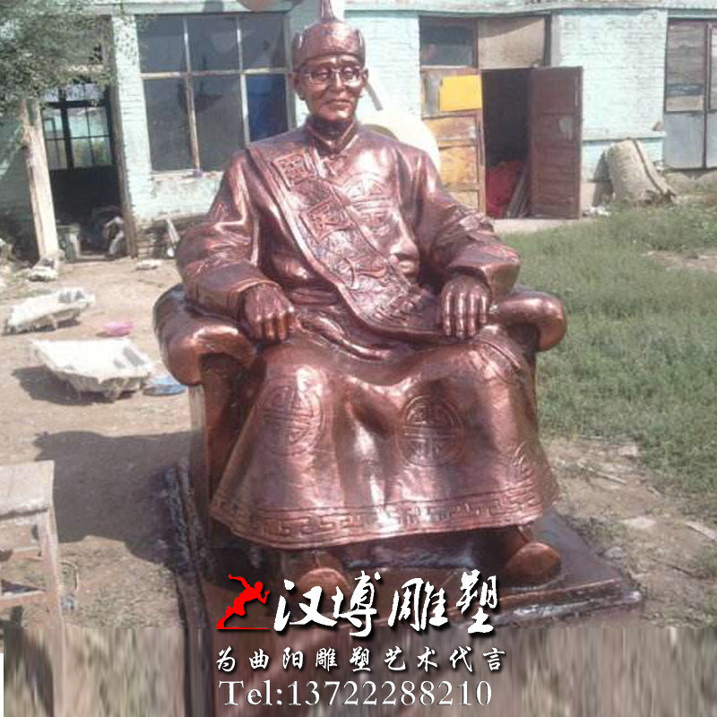 玻璃钢铜雕,蒙古族老人雕像,民俗文化雕塑