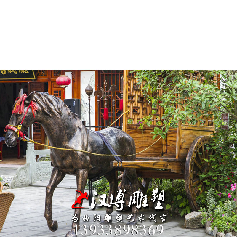 马拉车雕塑,户外雕塑,玻璃钢铜雕