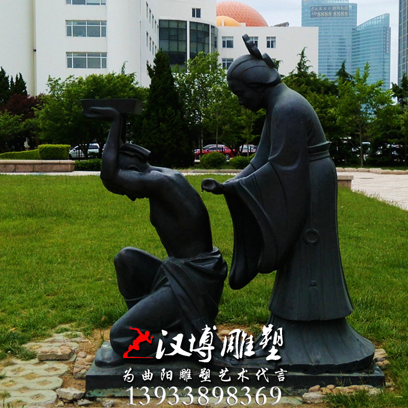 玻璃钢铜雕,岳母刺字雕塑,人物雕像