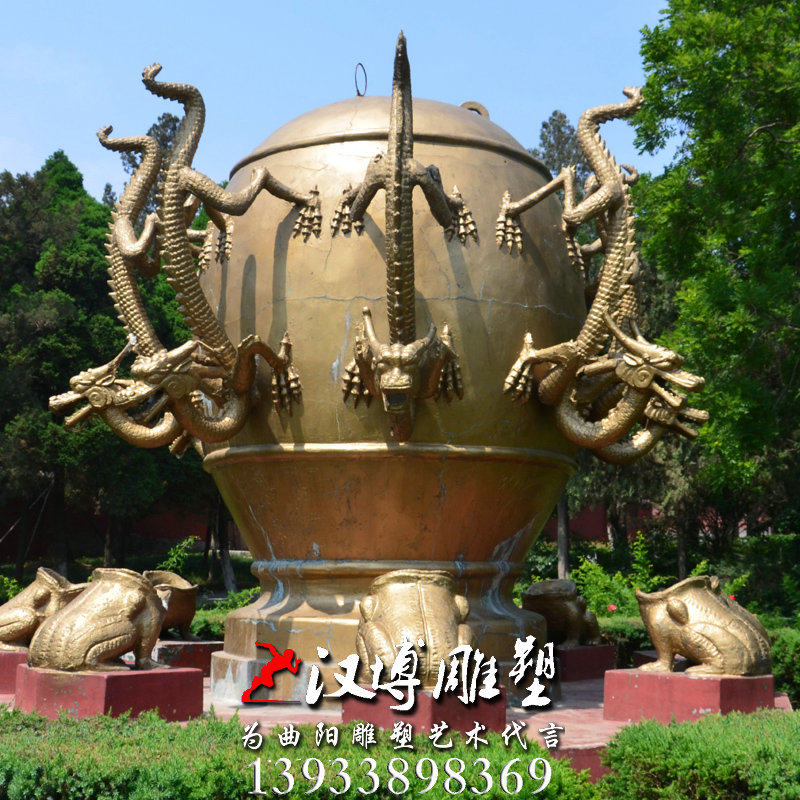 古老地动仪雕塑,玻璃钢铜雕,园林雕塑