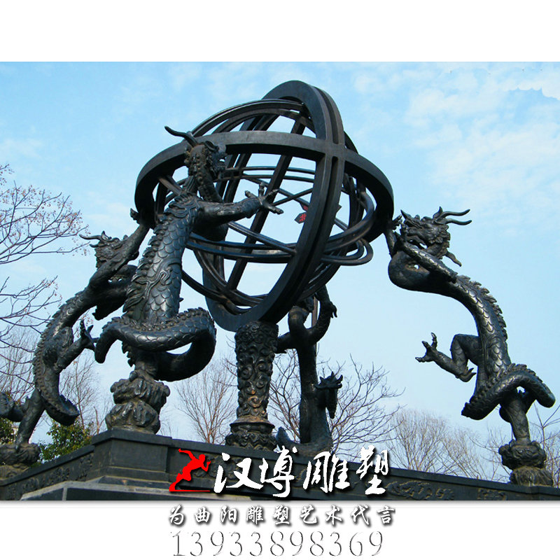 玻璃钢铜雕,地动仪雕塑,大型广场雕塑