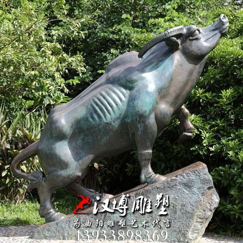 牛雕像,园林景观雕塑,玻璃钢铜雕