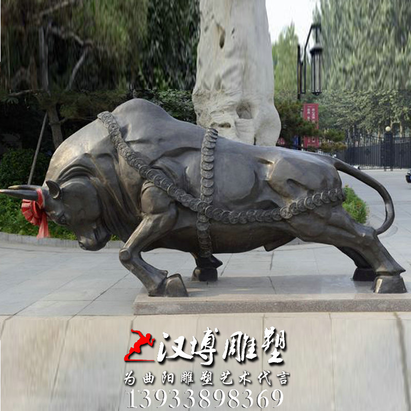 开荒牛雕塑,玻璃钢铜雕,大型广场雕塑