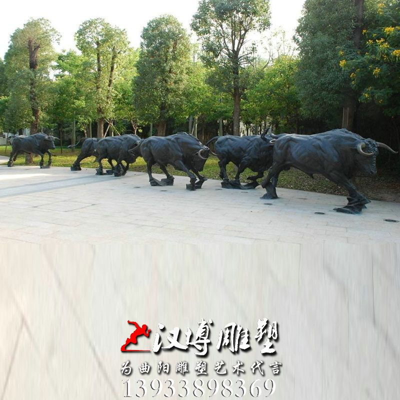 玻璃钢铜雕,群牛雕像,大型广场雕塑