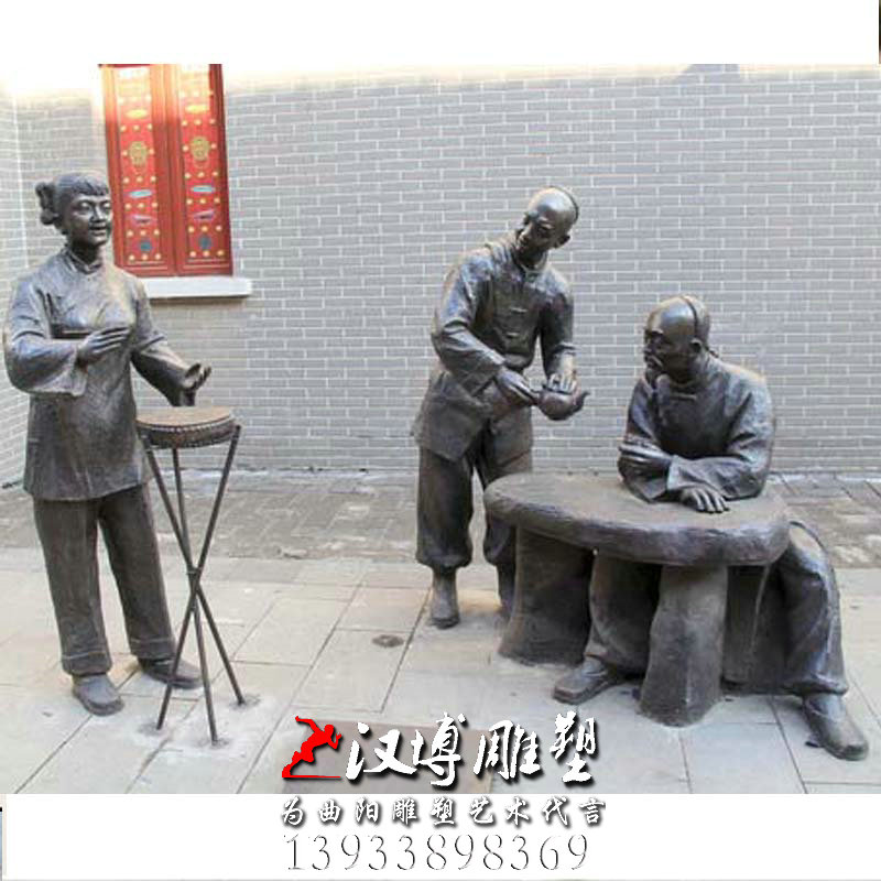 拜师人物雕像,民俗文化雕塑,玻璃钢铜雕