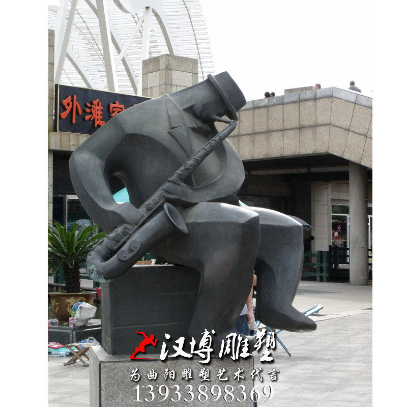 玻璃钢铜雕,音乐家人物雕像,户外园林雕塑