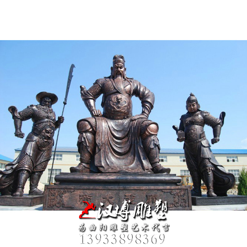 关羽人物雕像,玻璃钢铜雕,大型广场雕塑