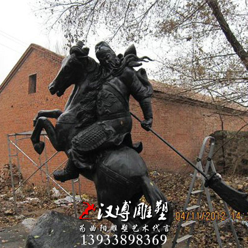 关羽人物雕像,玻璃钢铜雕,大型广场雕塑