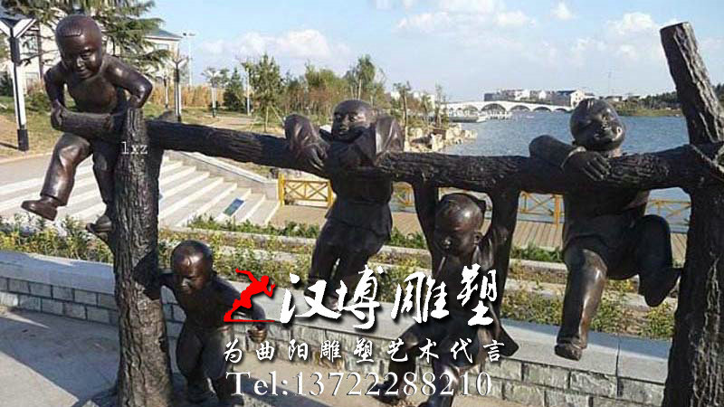 童趣主题铜雕,园林景观雕塑,玻璃钢仿铜雕塑