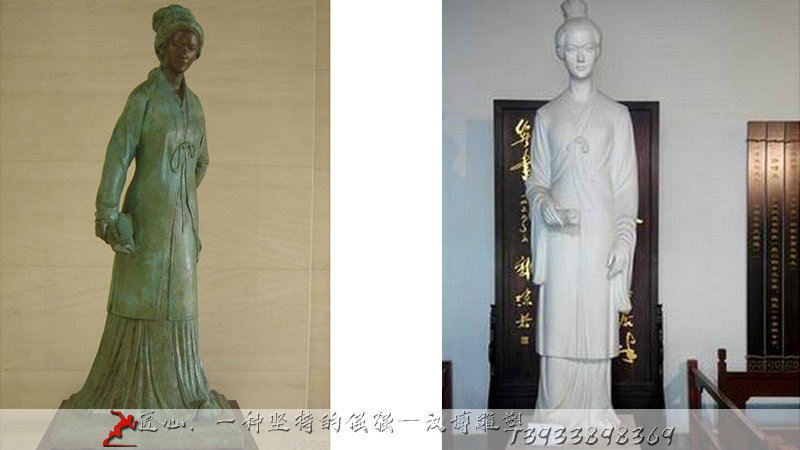 铸铜人物雕塑,李清照雕像,铸铜雕塑加工