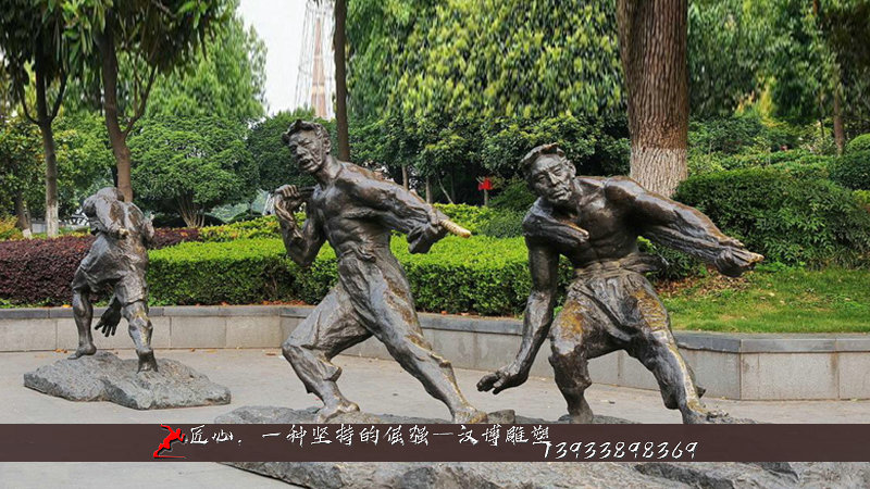 园林景观雕塑,铸铜人物雕像,铸铜雕塑