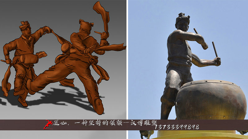 铸铜雕塑,峡北文化雕塑,铸铜人物雕像