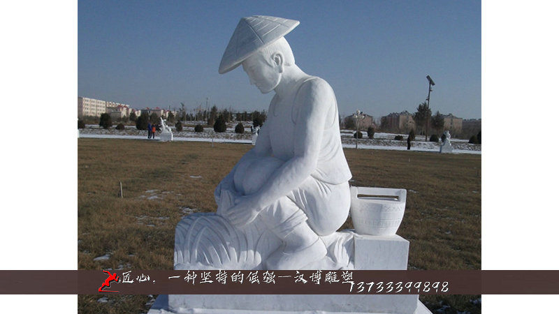 铸铜雕塑,拔苗助长雕像,铸铜人物雕像