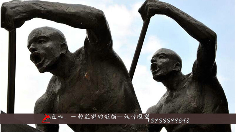 铸铜雕塑,赛龙舟人物雕像,纯铜人物雕像
