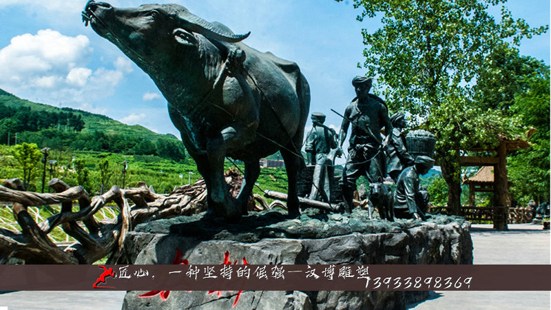铸铜人物雕像,农耕铜雕,铸铜雕塑加工