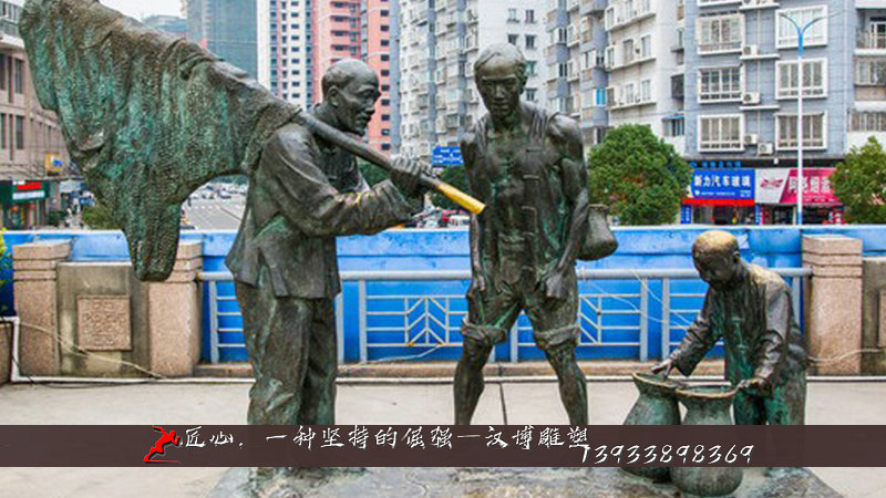 铸铜人物雕像,纯铜雕塑,渔夫景观雕像