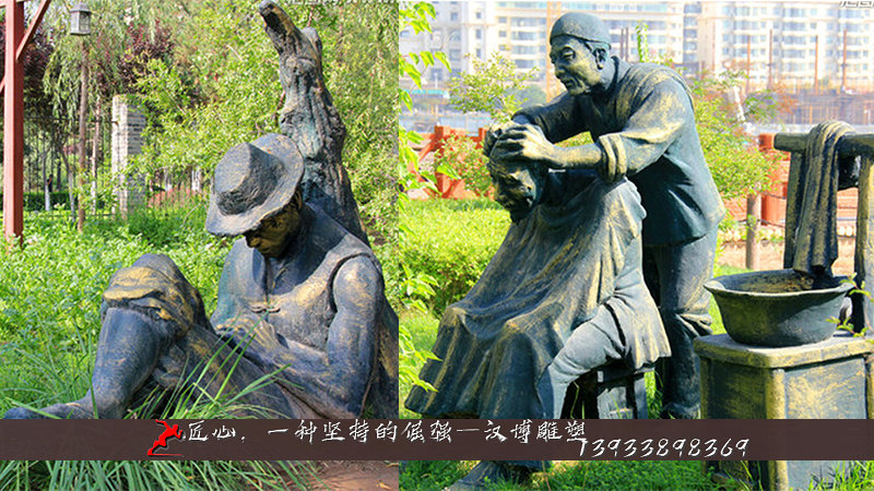 铸铜雕塑,人物铸铜雕像,园林铜雕