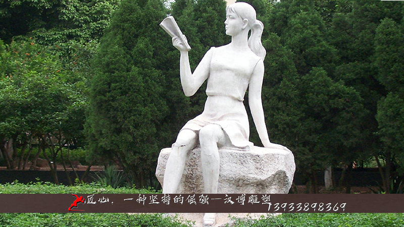 铸铜人物雕像,校园读书铜雕,人物雕塑定制