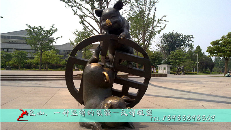 铸铜动物雕塑,黄铜雕像,园林景观铜雕