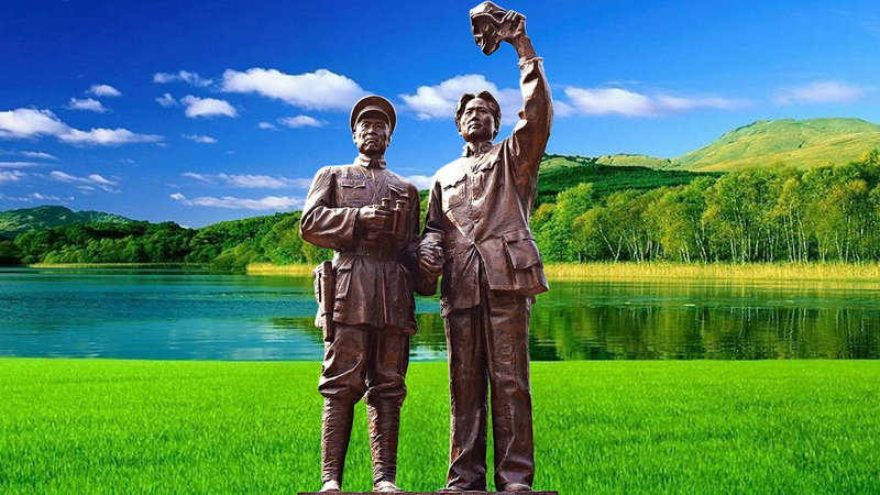 红色主题雕塑,铸铜雕像,军人铜雕